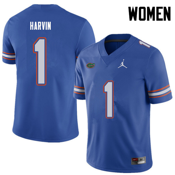Jordan Brand Women #1 Percy Harvin Florida Gators College Football Jerseys Sale-Royal - Click Image to Close
